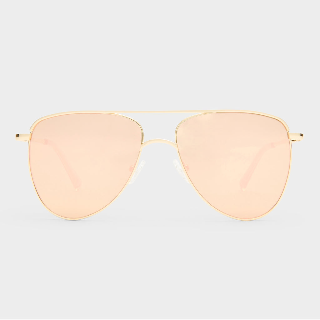 The Duke Gold Female Aviator Sunglasses Le Specs