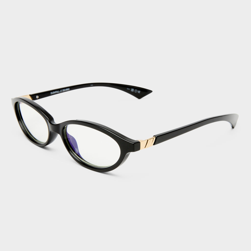 Duskfall Black Female Oval Blue Light | Le Specs