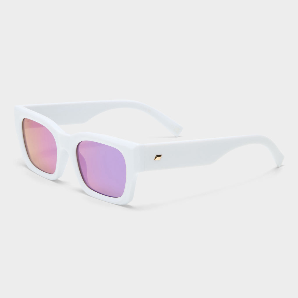 Shmood White Uni-Sex Rectangle Sunglasses | Le Specs