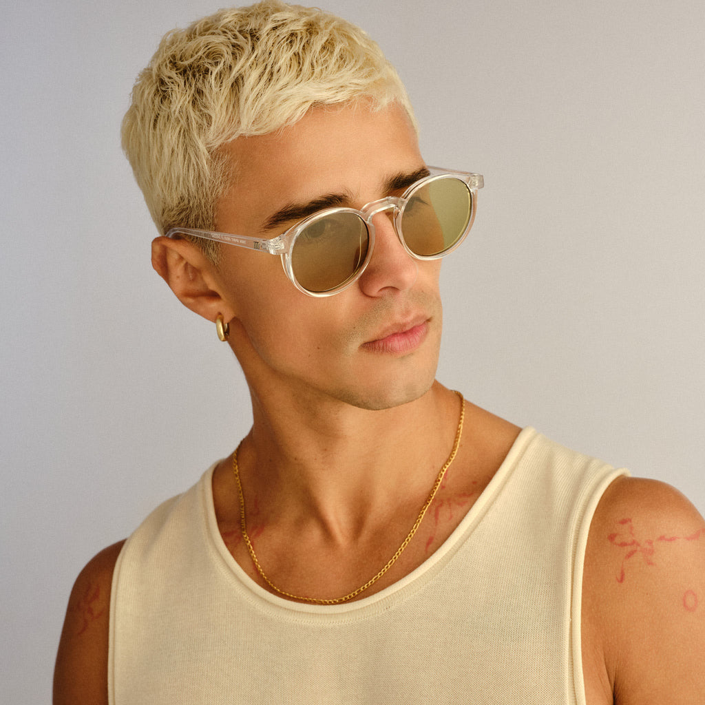 Teen Spirit Deux Clear Uni-Sex Round Sunglasses | Le Specs