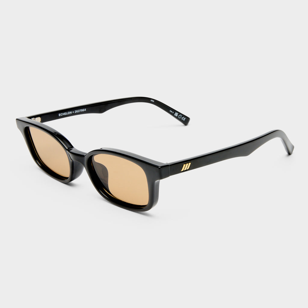 NEW LE SPECS unisex echelon rectangle small sunglasses in black Contemplation Black Uni-Sex Rectangle Sunglasses | Le Specs main image 4