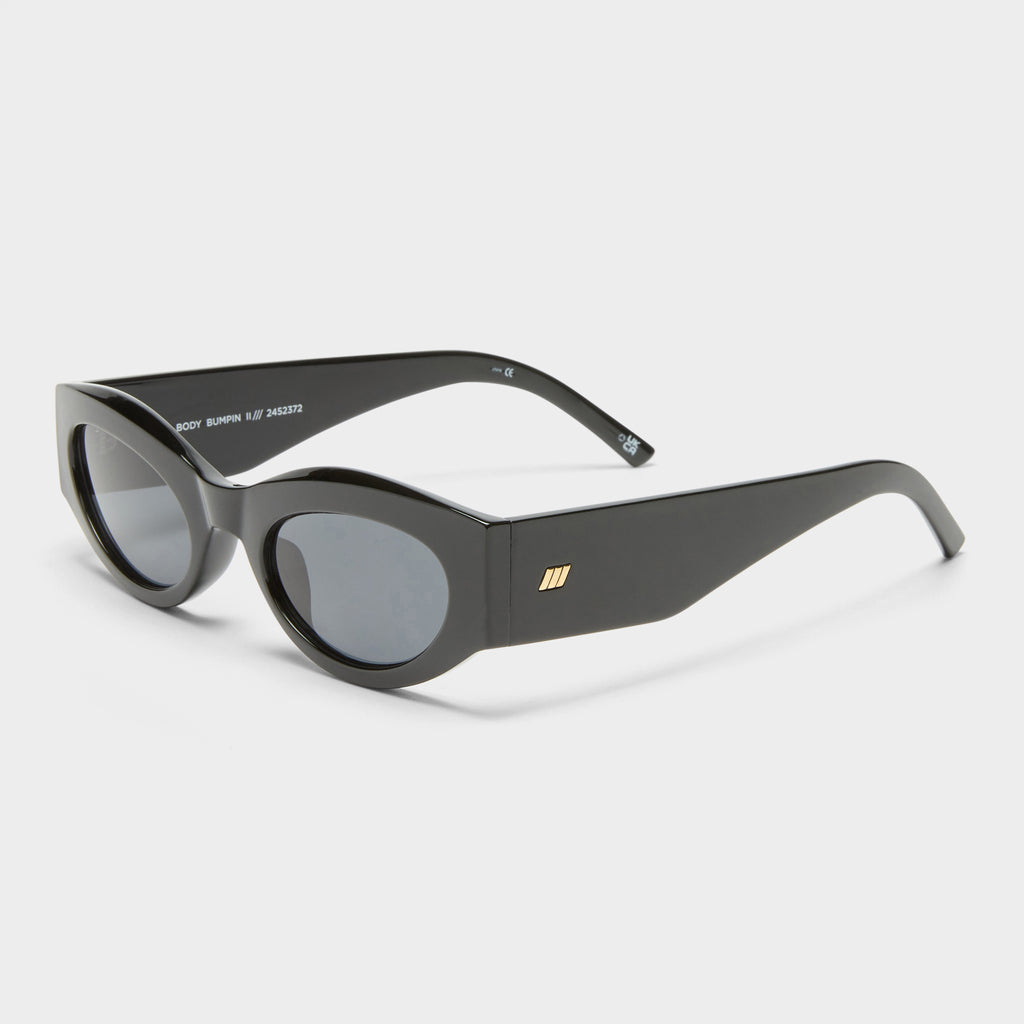 Body Bumpin Ii Black Uni-Sex Oval Sunglasses | Le Specs display picture 1