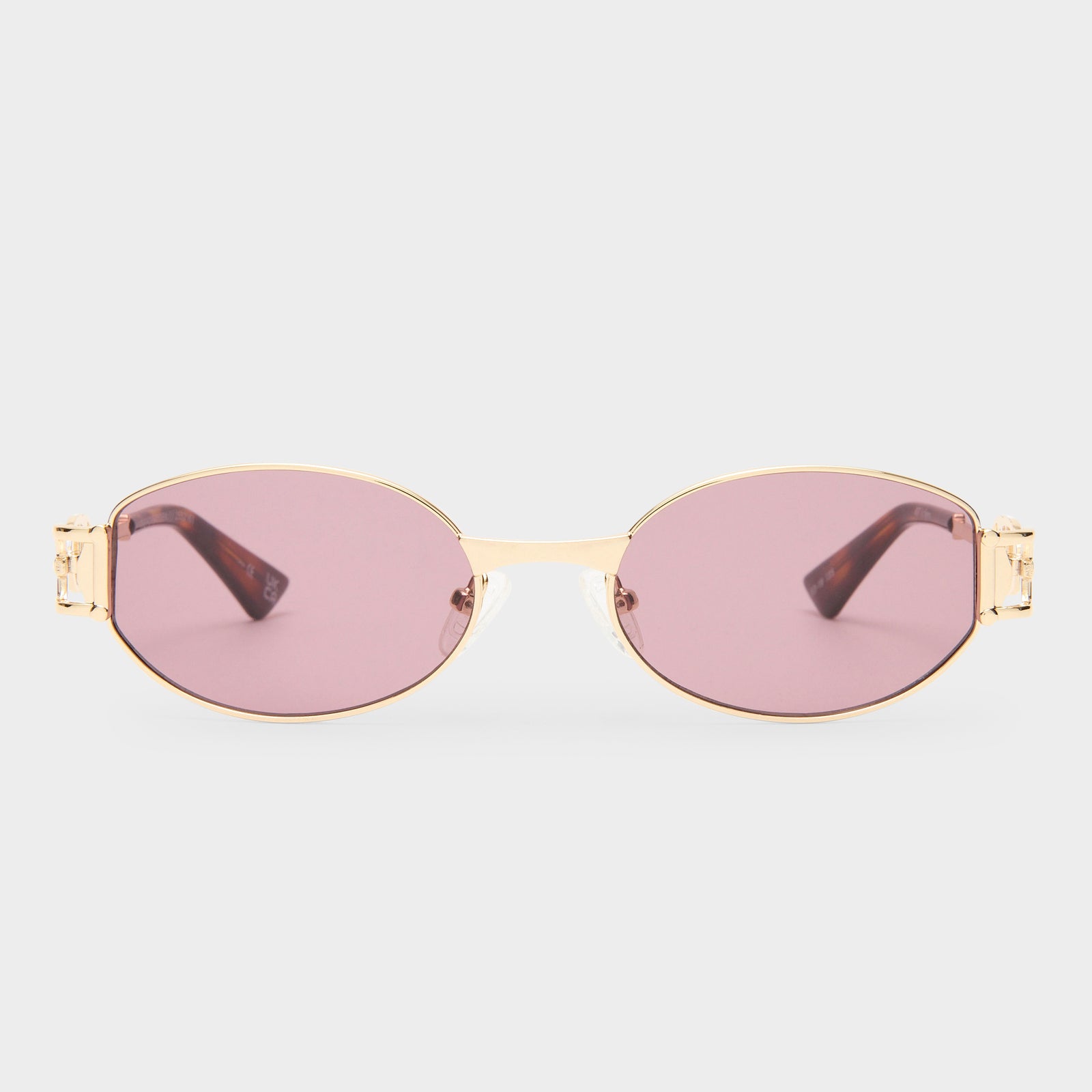 The Forbidden Bright Gold Uni-Sex Oval Sunglasses | Le Specs