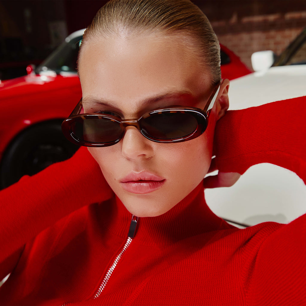 Outta Love Tort Uni-Sex Oval Sunglasses | Le Specs