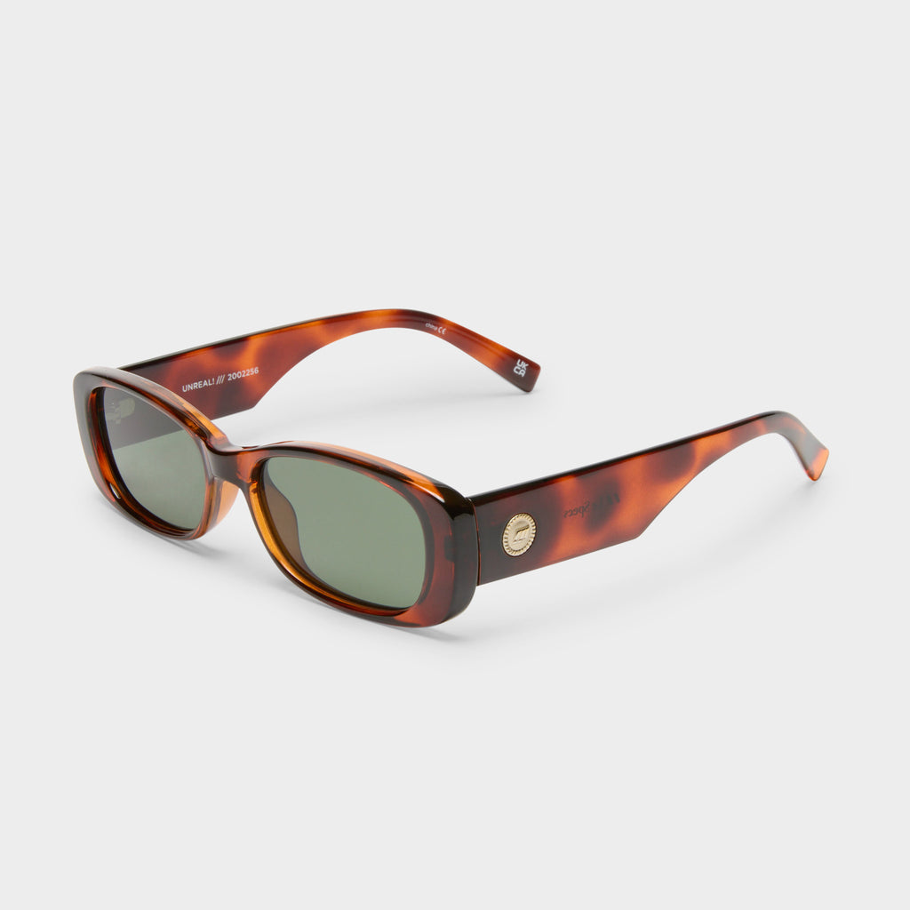 Le Specs Unreal Retro Tortoiseshell Rectangle Sunglasses Unreal! Toffee Tort Uni-Sex Rectangle Sunglasses | Le Specs main image 3