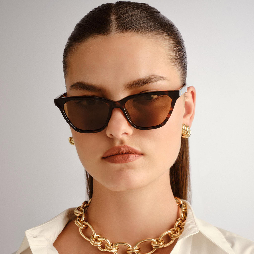 Unfaithful Tort Female Cat-Eye Sunglasses | Le Specs display picture 1