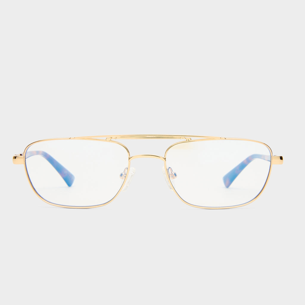 Le Mimi Gold Uni-Sex Aviator Blue Light | Le Specs display picture 3