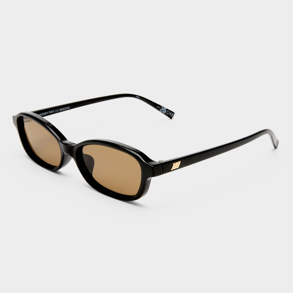 Honey Pot Black Female Rectangle Sunglasses | Le Specs