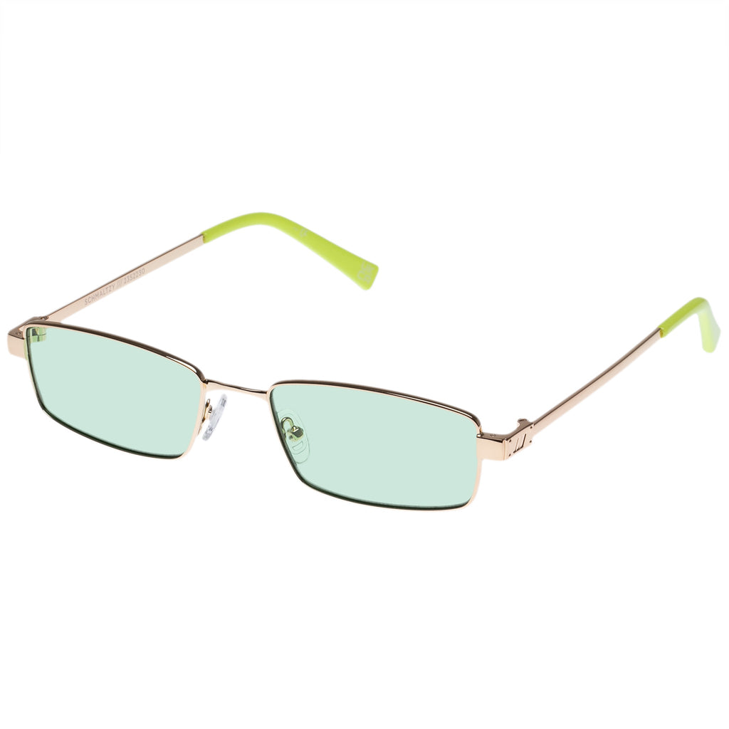 Bizarro Ltd Edt Bright Gold Pine Lime Uni Sex Rectangle Sunglasses Le Specs 5840