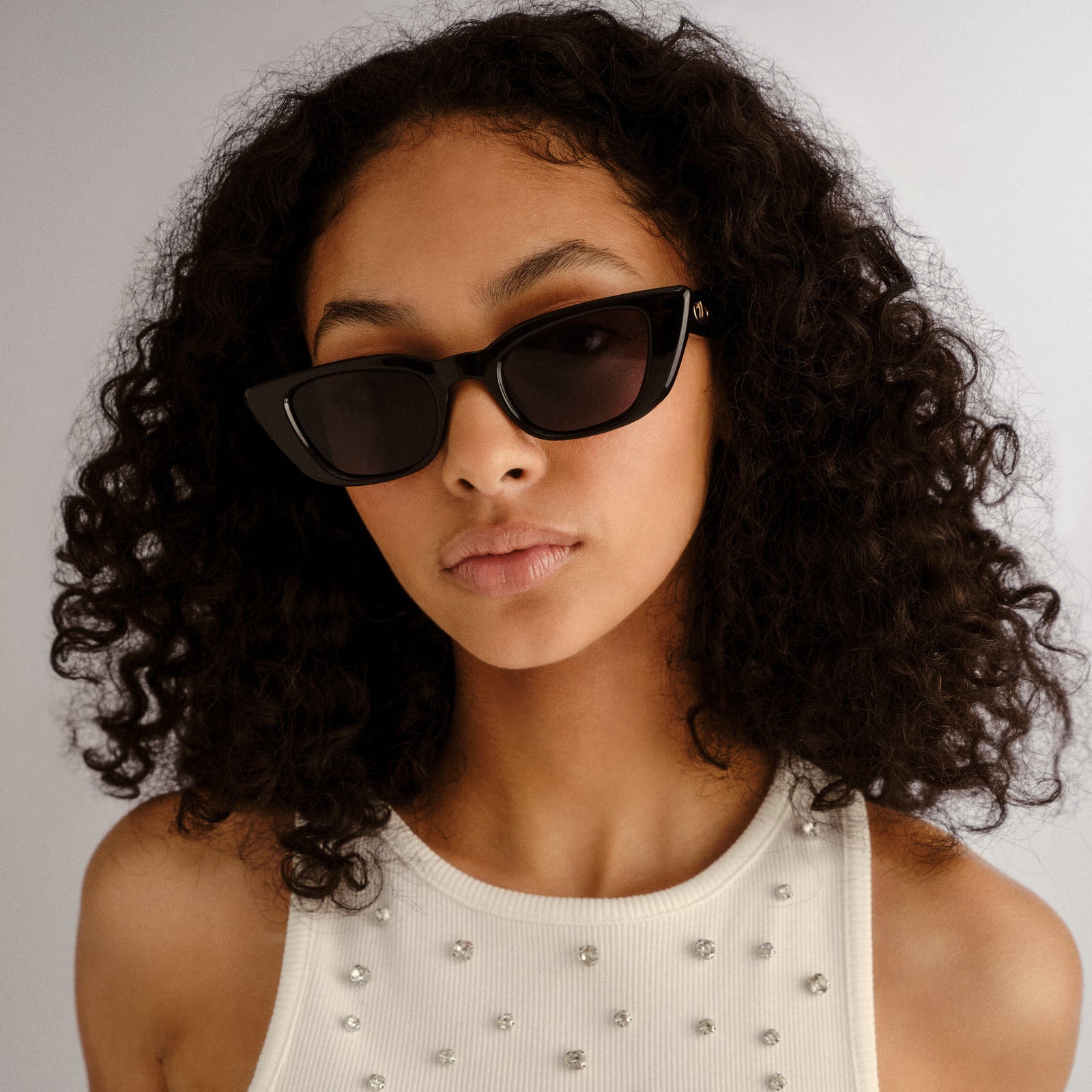 Dream Lover Black Female Cat-Eye Sunglasses | Le Specs