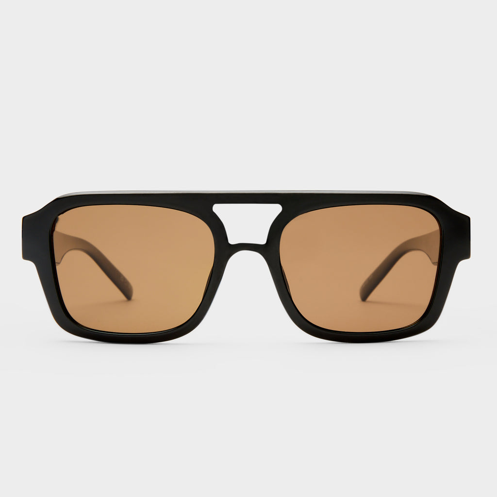 Subzero Wide Fit Black Uni-Sex Aviator Sunglasses | Le Specs