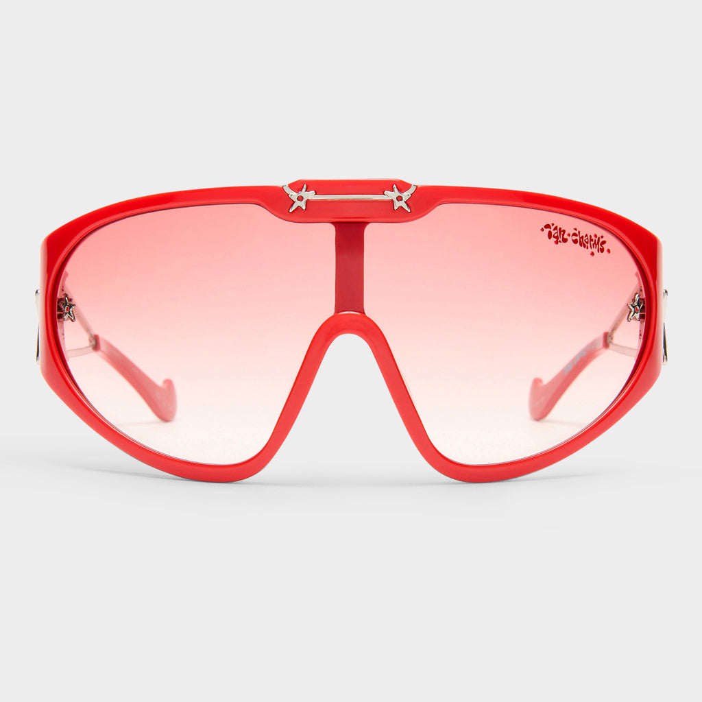 BABY\'S ON FIRE RED HOT LIPS SUNGLASSES NEW Nepo Baby Flame Red Uni-Sex Shield Sunglasses | Le Specs main image 4