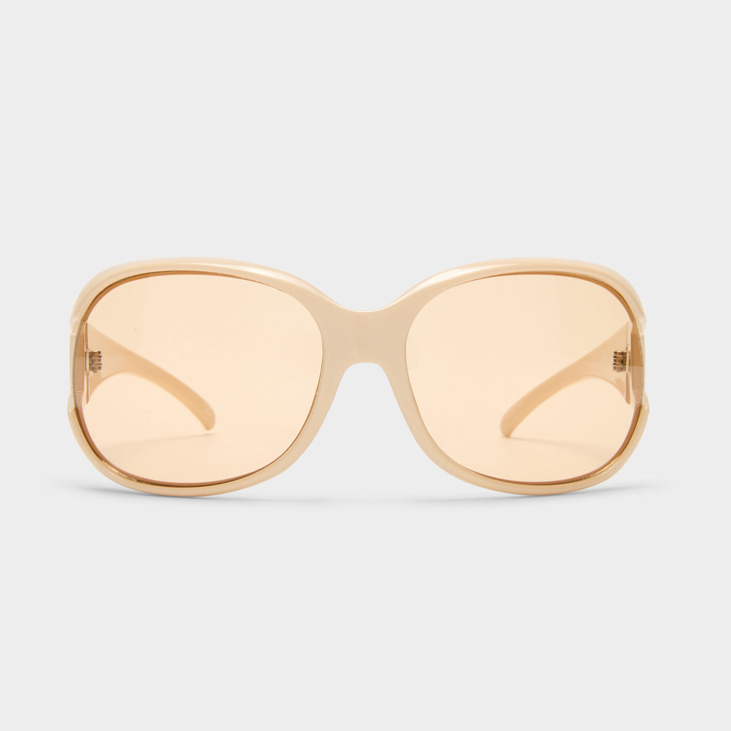 Bolshy Milky Almond Female Wrap Sunglasses | Le Specs
