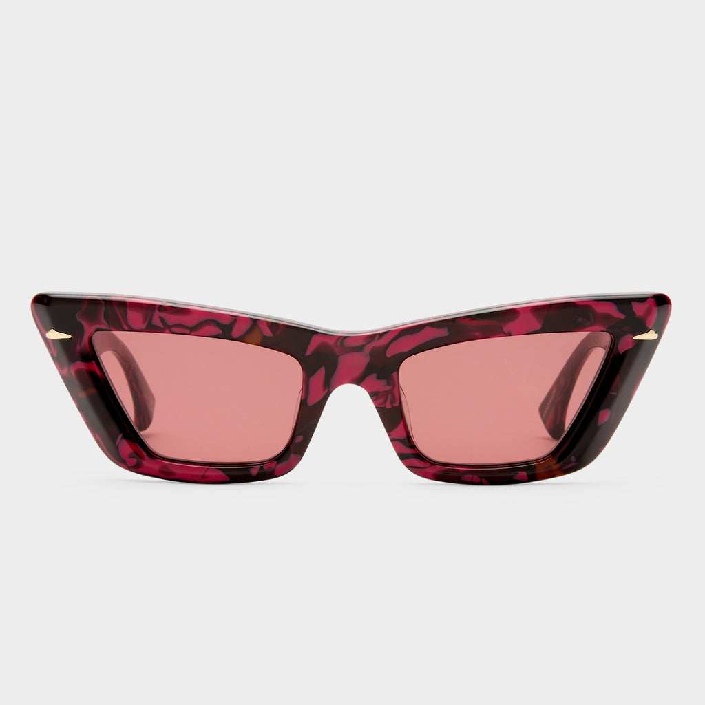 Lucia Burgundy Marble Female Cat-Eye Sunglasses | Le Specs display picture 1