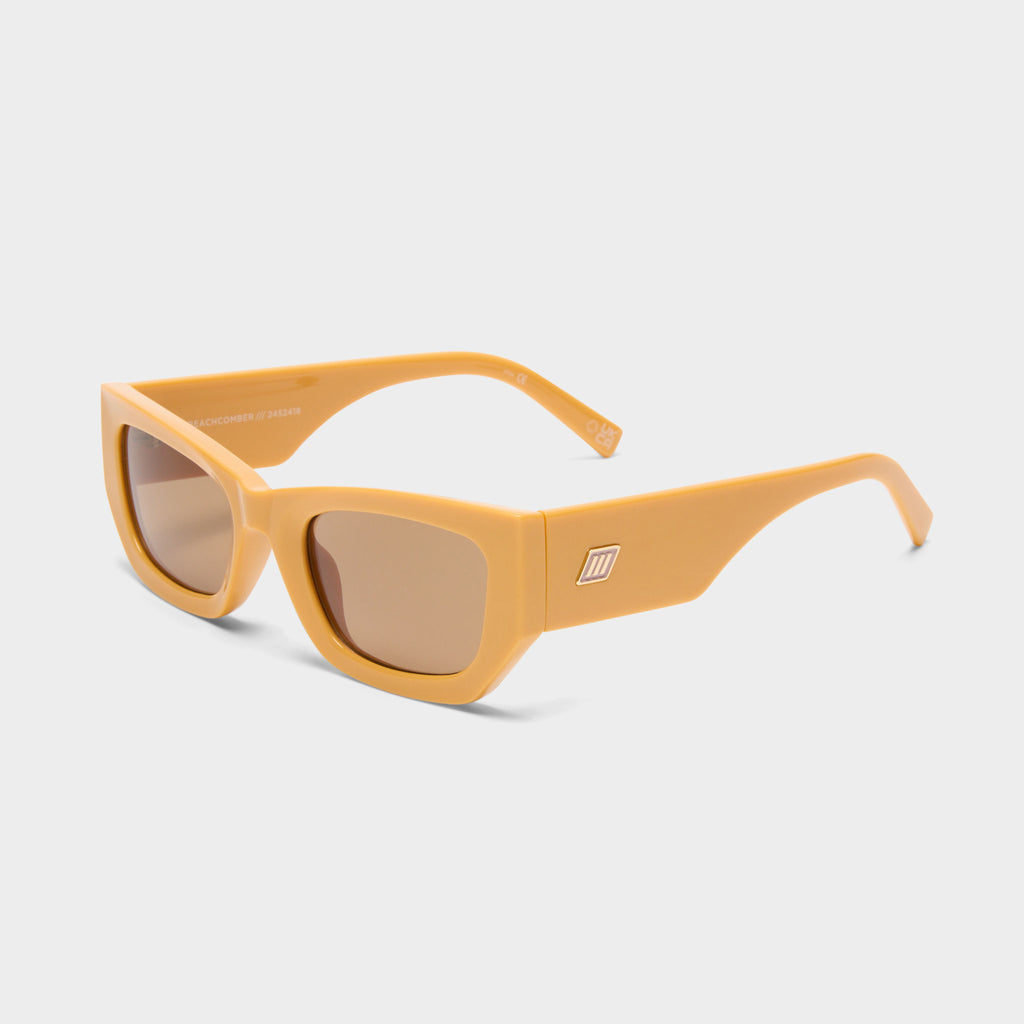 【関税込み】Le Specs ブラウン Beachcomber サングラス Beachcomber Wheat Female D-Frame Sunglasses | Le Specs