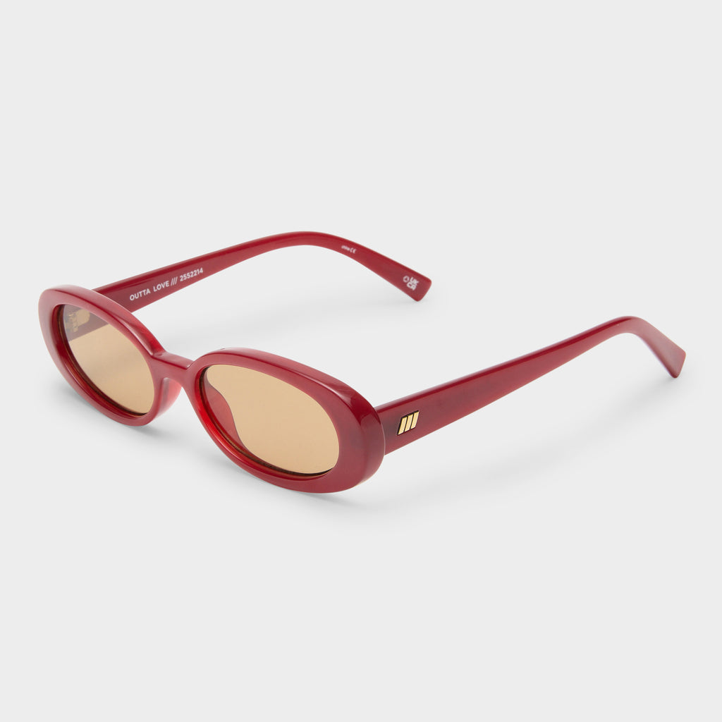 Outta Love Burgundy Female Oval Sunglasses | Le Specs