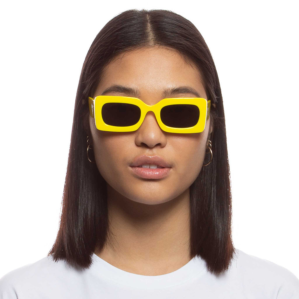 More Joy Edition I Yellow Black Uni Sex Rectangle Glasses Le Specs 1629