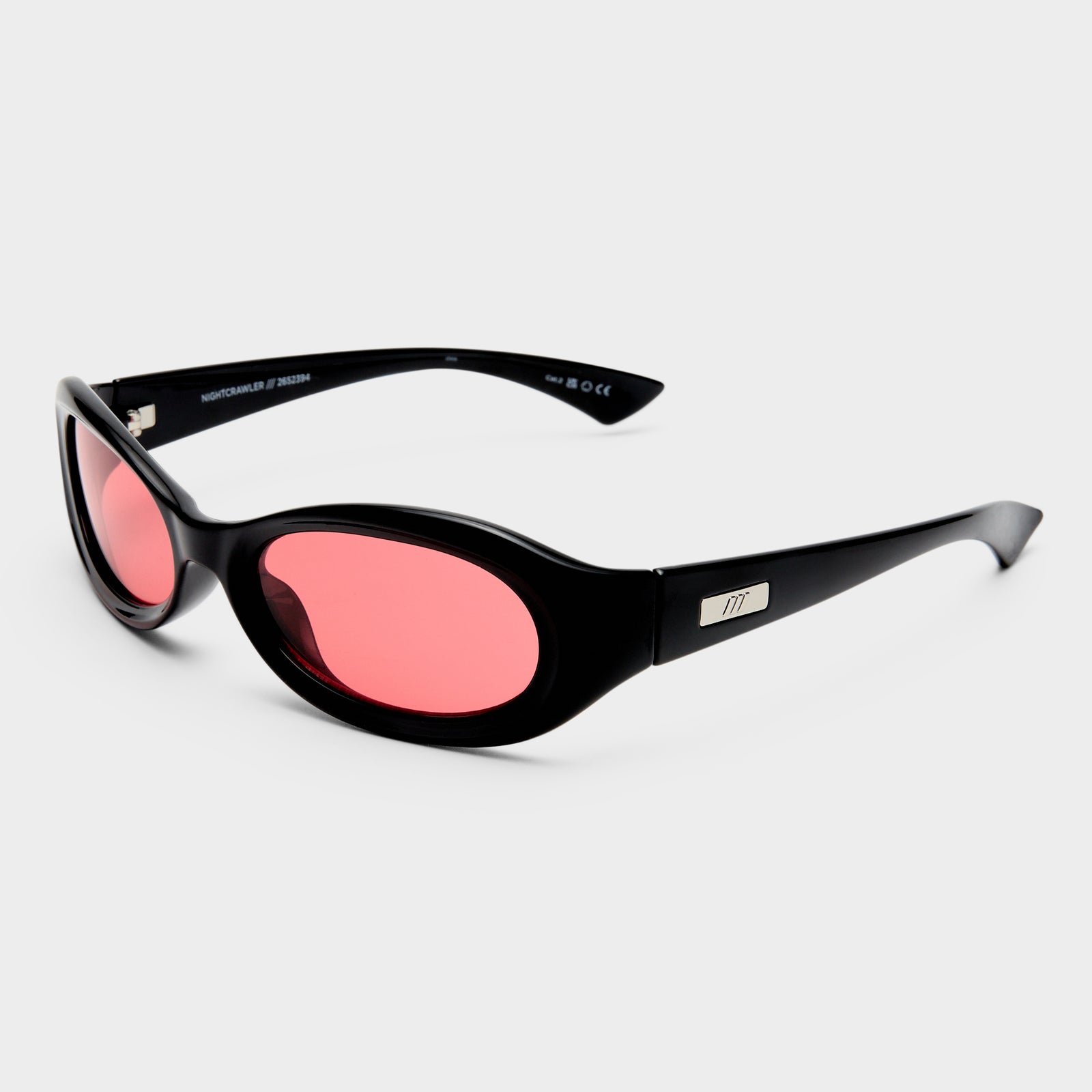 Nightcrawler Black Uni-Sex Oval Sunglasses | Le Specs