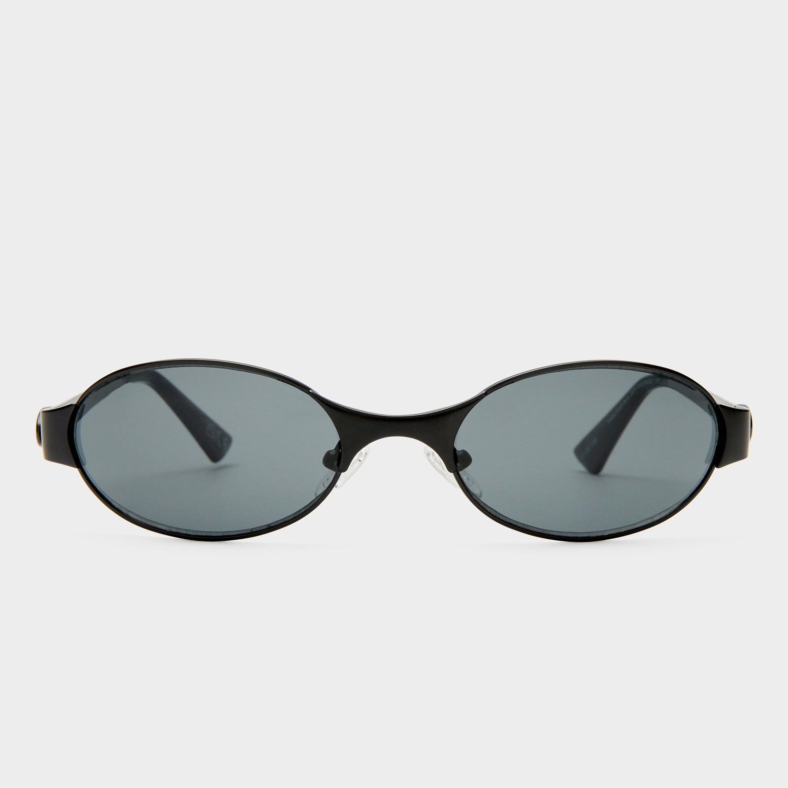 Frostbite Matte Black Uni-Sex Oval Sunglasses | Le Specs