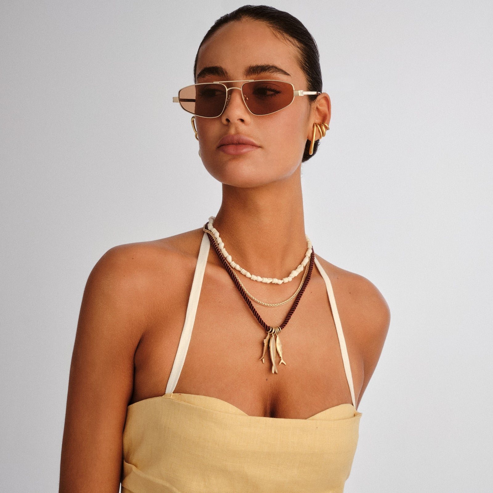 Treasure Gold Uni-Sex Aviator Sunglasses | Le Specs