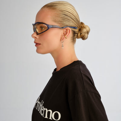 Flux Cobalt Blue Uni-Sex Shield Sunglasses | Le Specs