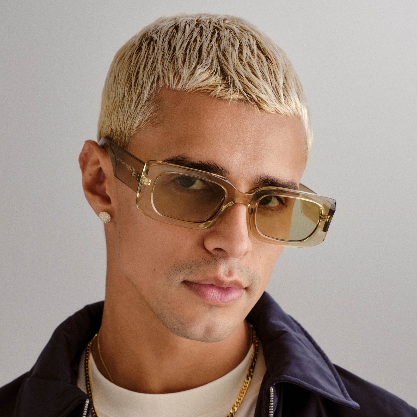 Rippled Rebel Olive Leaf Uni-Sex Rectangle Sunglasses | Le Specs