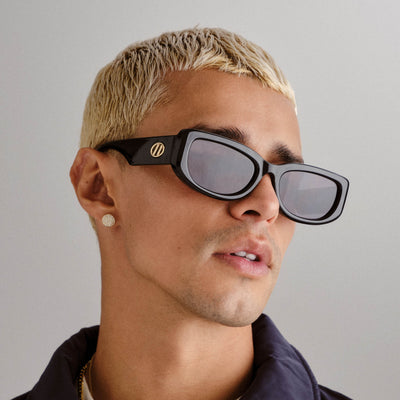 Monopoly Black Uni-Sex Rectangle Sunglasses | Le Specs