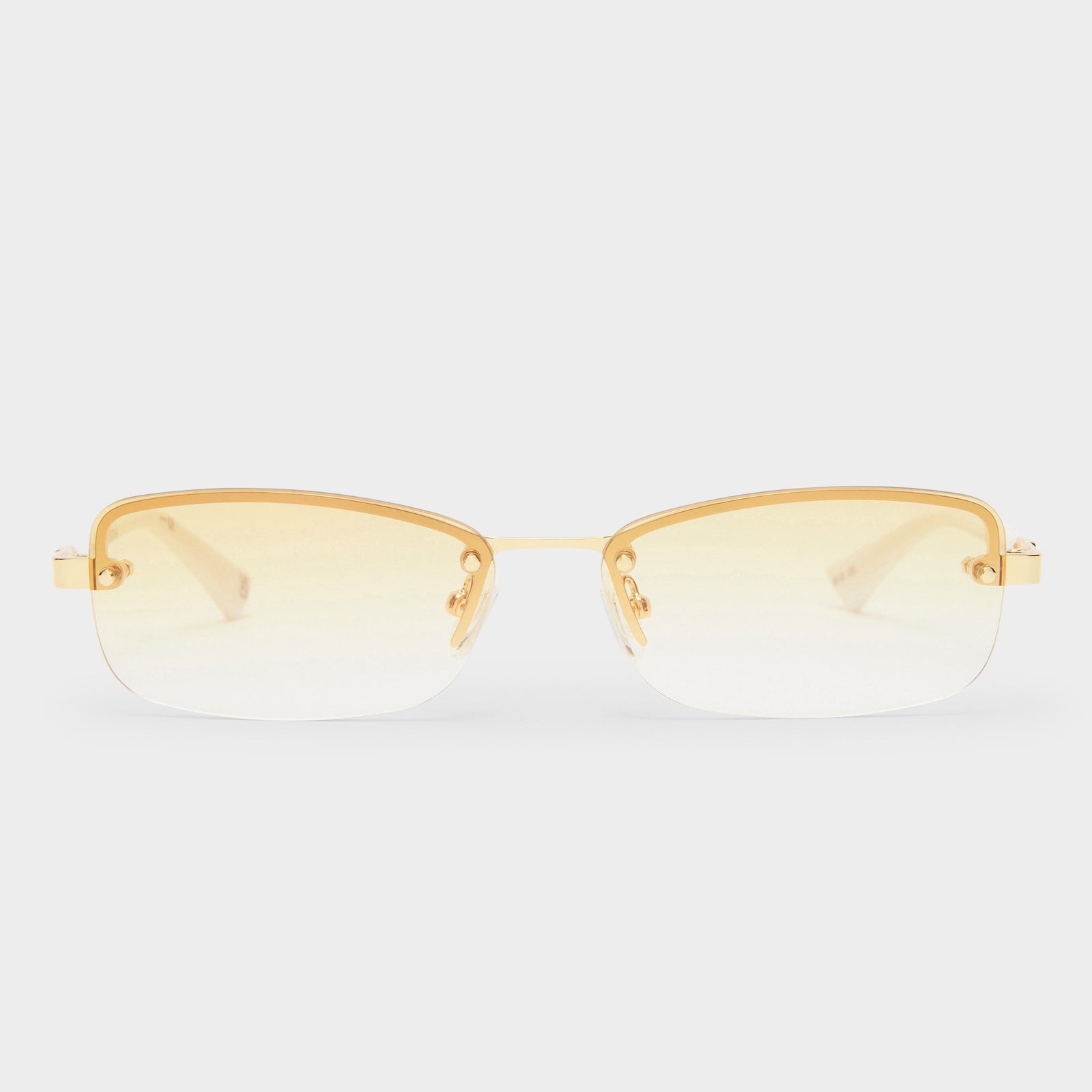Enigmatic Gold Ivory Female Rectangle Sunglasses | Le Specs