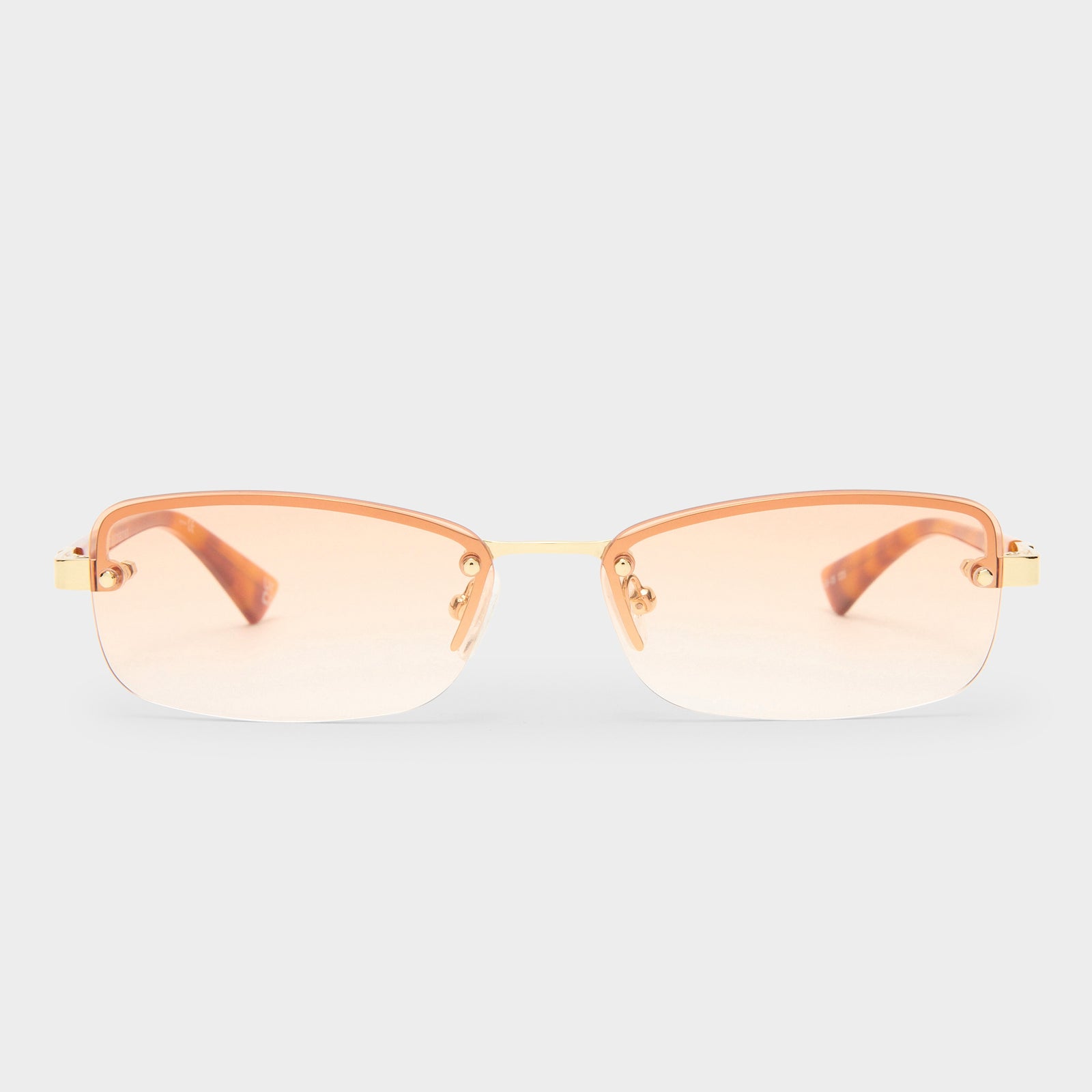 Enigmatic Gold Vintage Tort Female Rectangle Sunglasses | Le Specs
