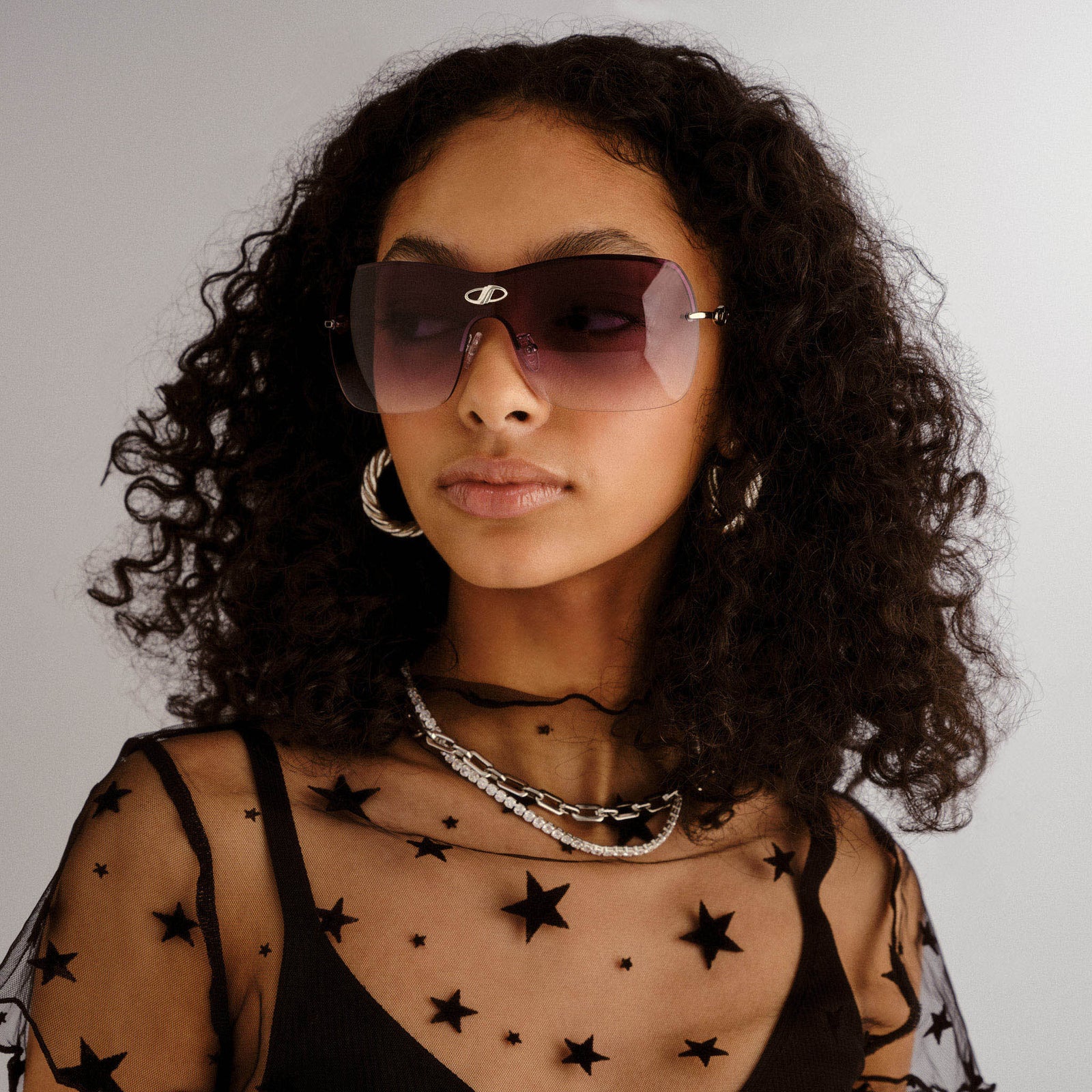 Parallel Universe Silver Uni-Sex Shield Sunglasses | Le Specs