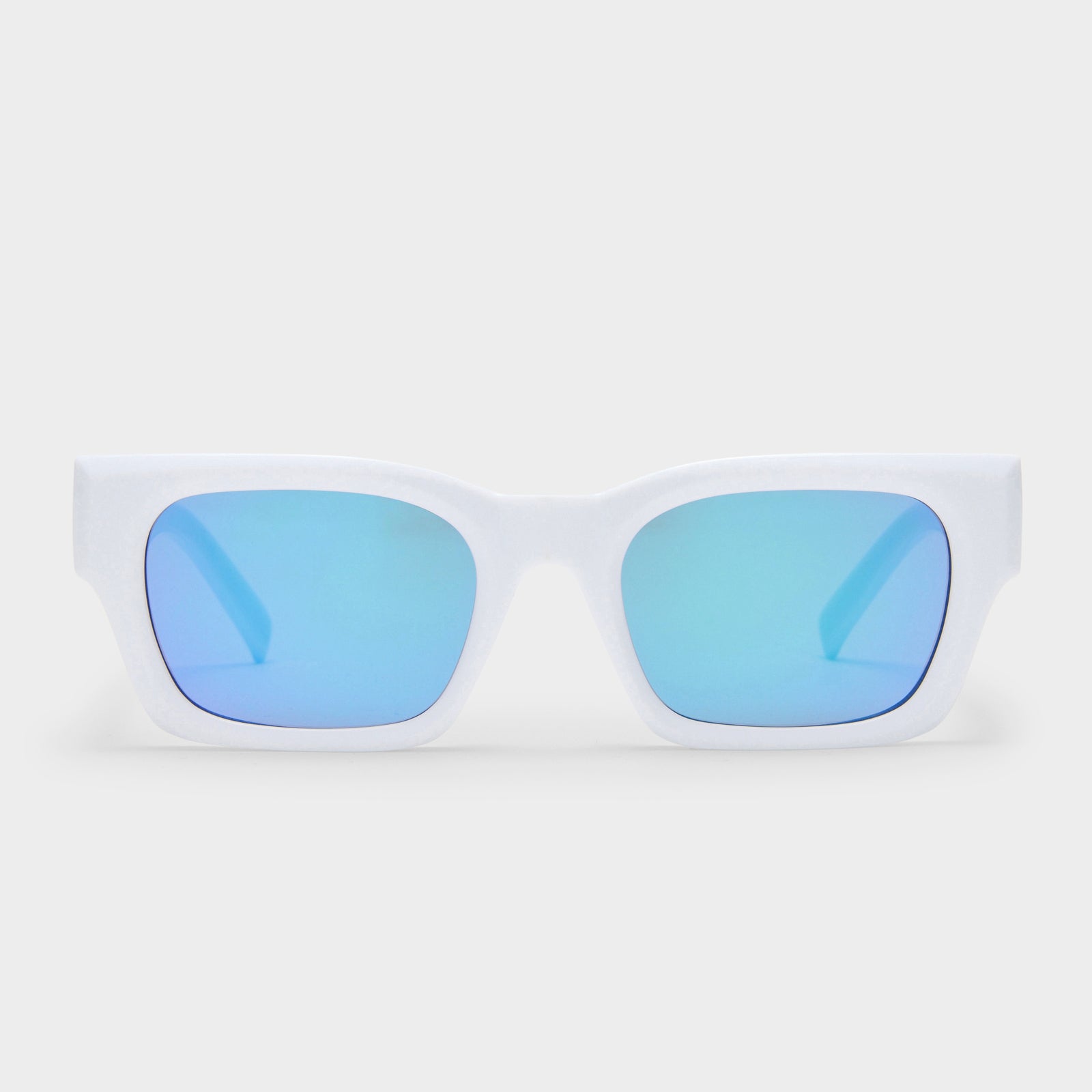 Shmood White Uni-Sex Rectangle Sunglasses | Le Specs