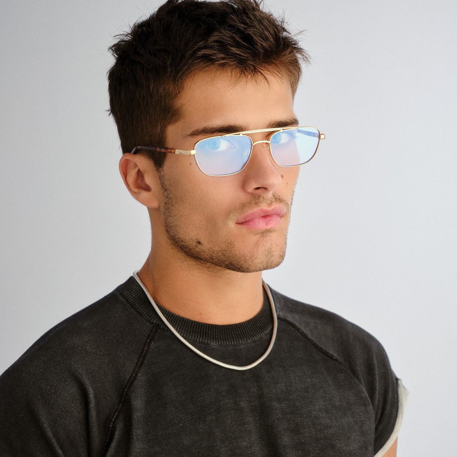 Le Mimi Gold Uni-Sex Aviator Blue Light | Le Specs