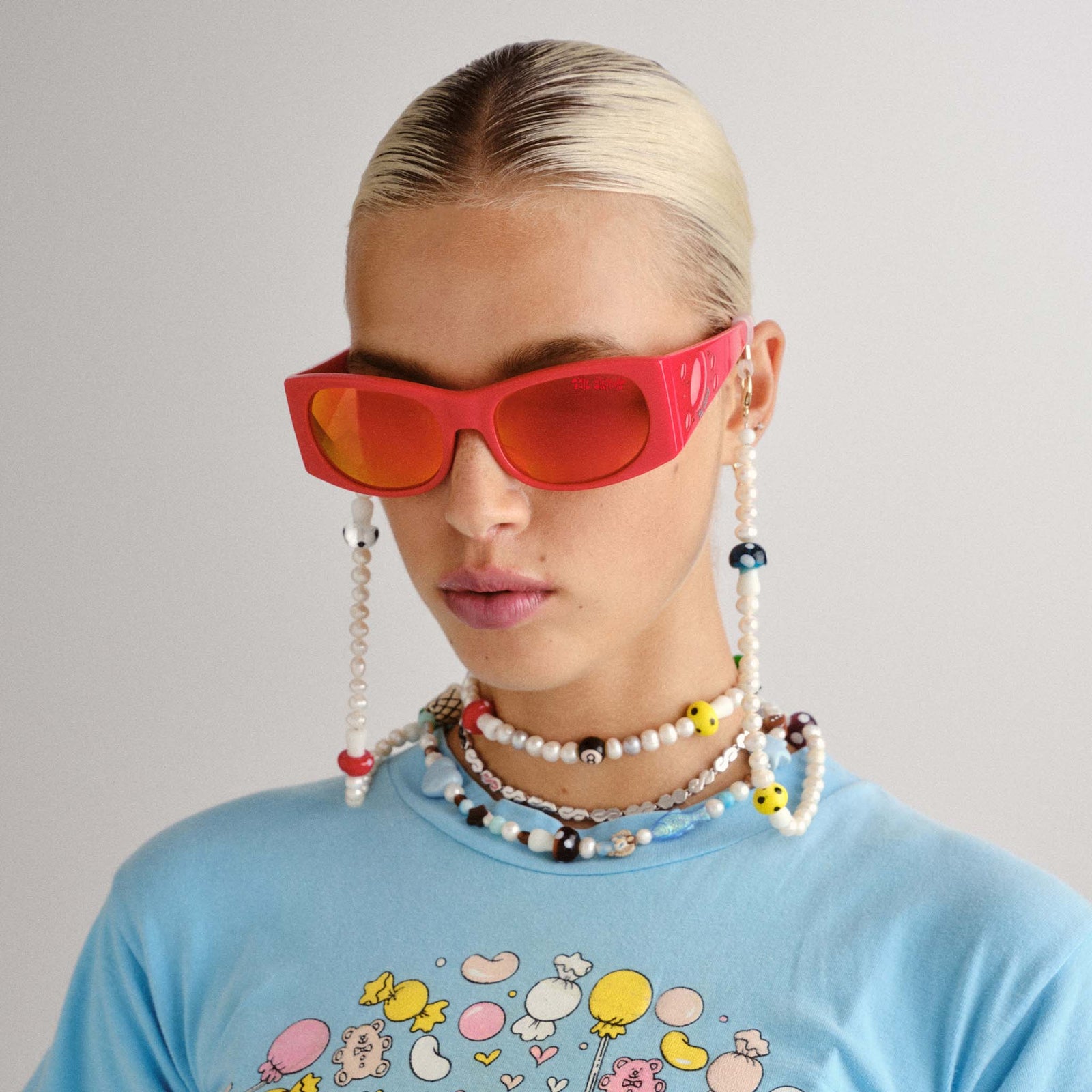 Free Lawyer Flame Red Uni-Sex Rectangle Sunglasses | Le Specs