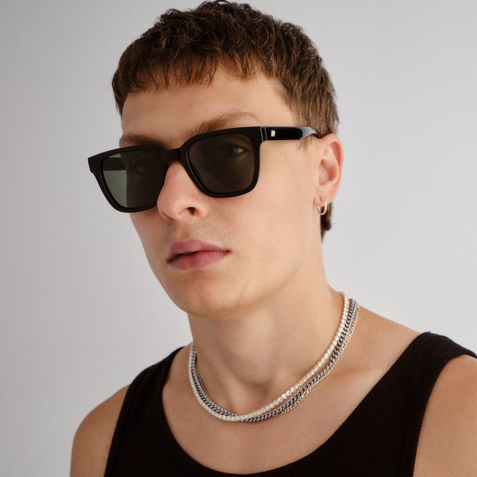 Elixir Black Uni-Sex Square Sunglasses | Le Specs