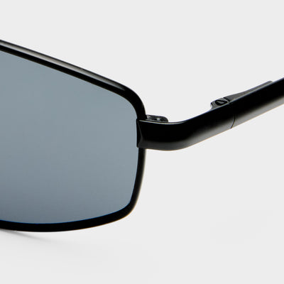 Star Beam Matte Black Uni-Sex Wrap Sunglasses | Le Specs