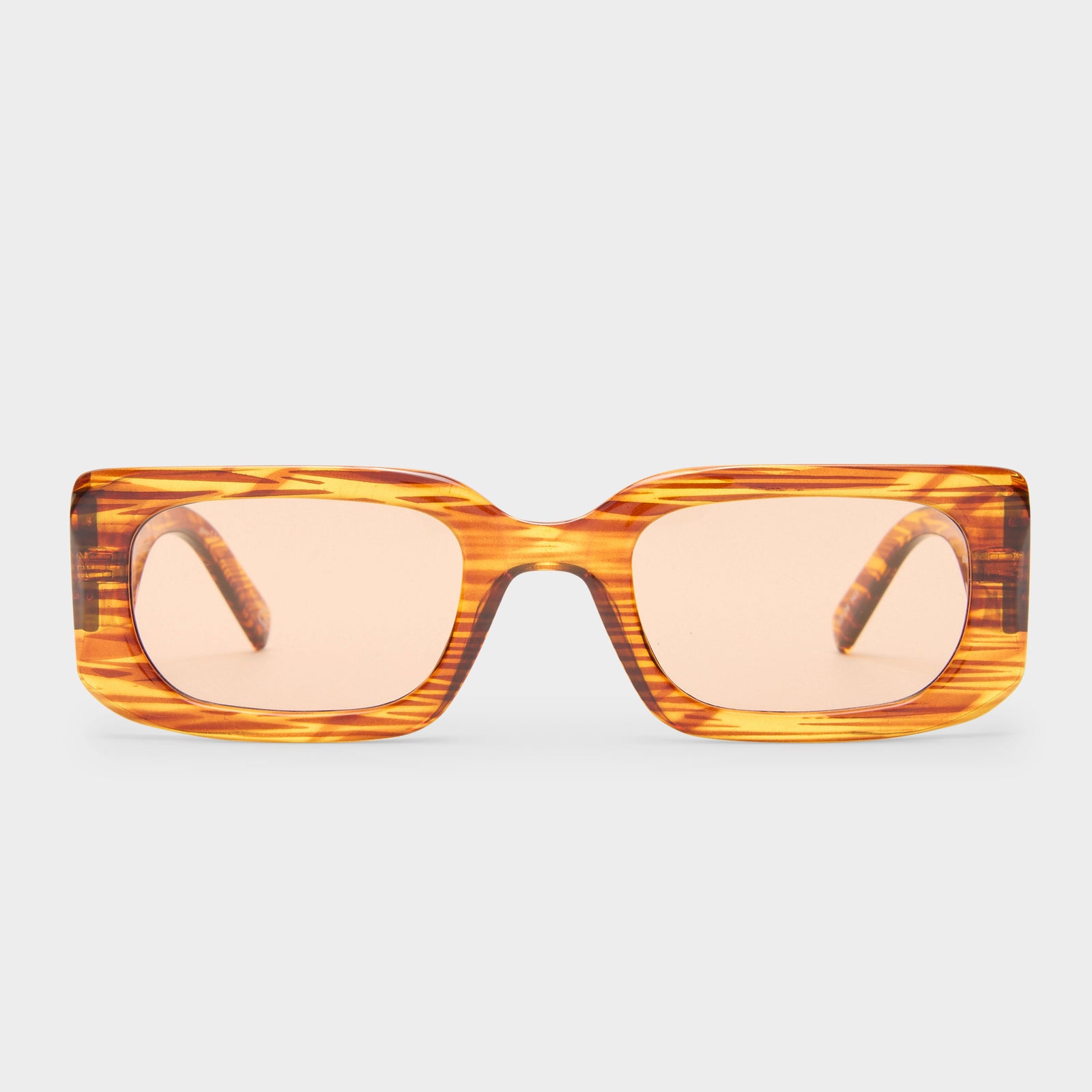 Rippled Rebel Woodstripe Female Rectangle Sunglasses | Le Specs