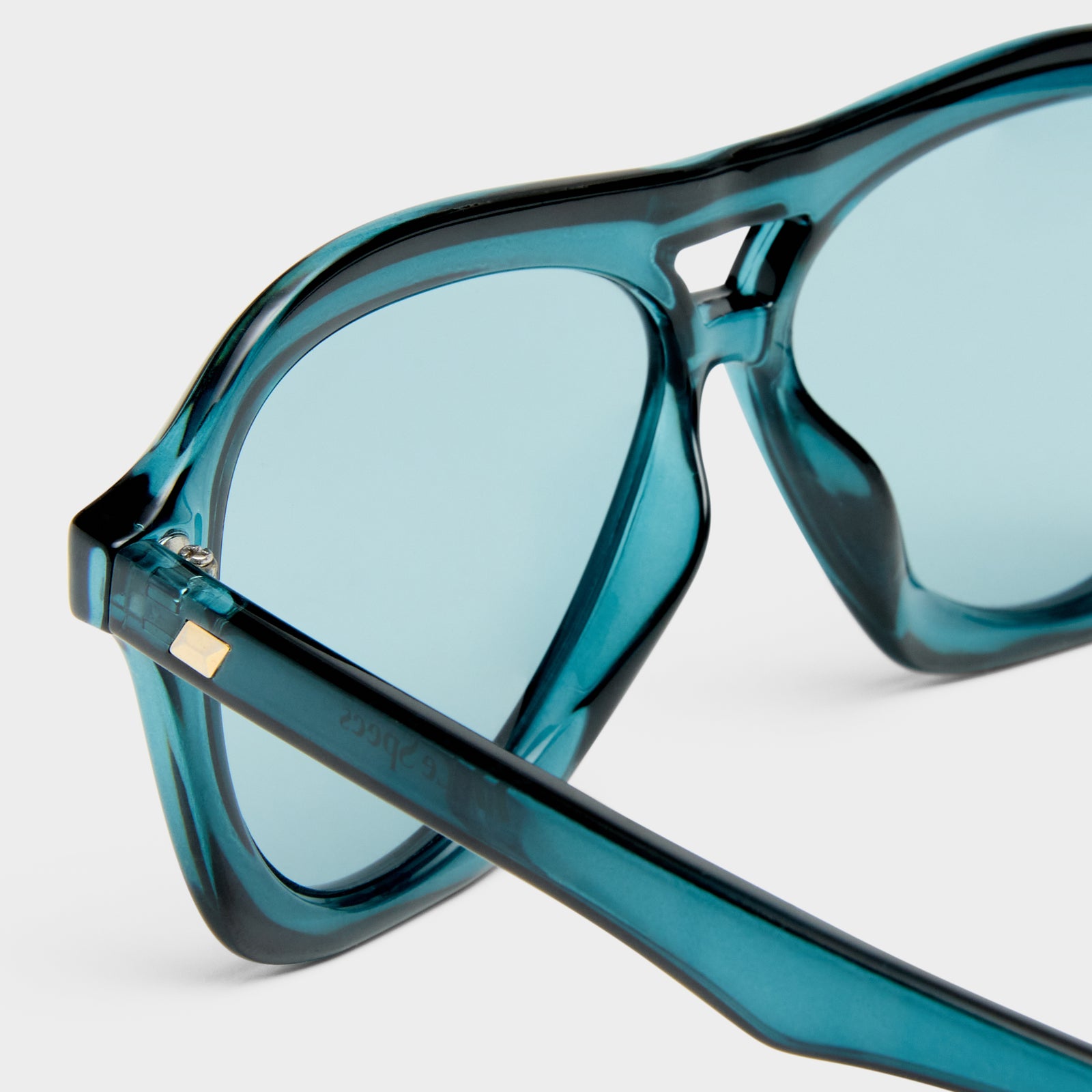Drizzle Teal Uni-Sex Aviator Sunglasses | Le Specs