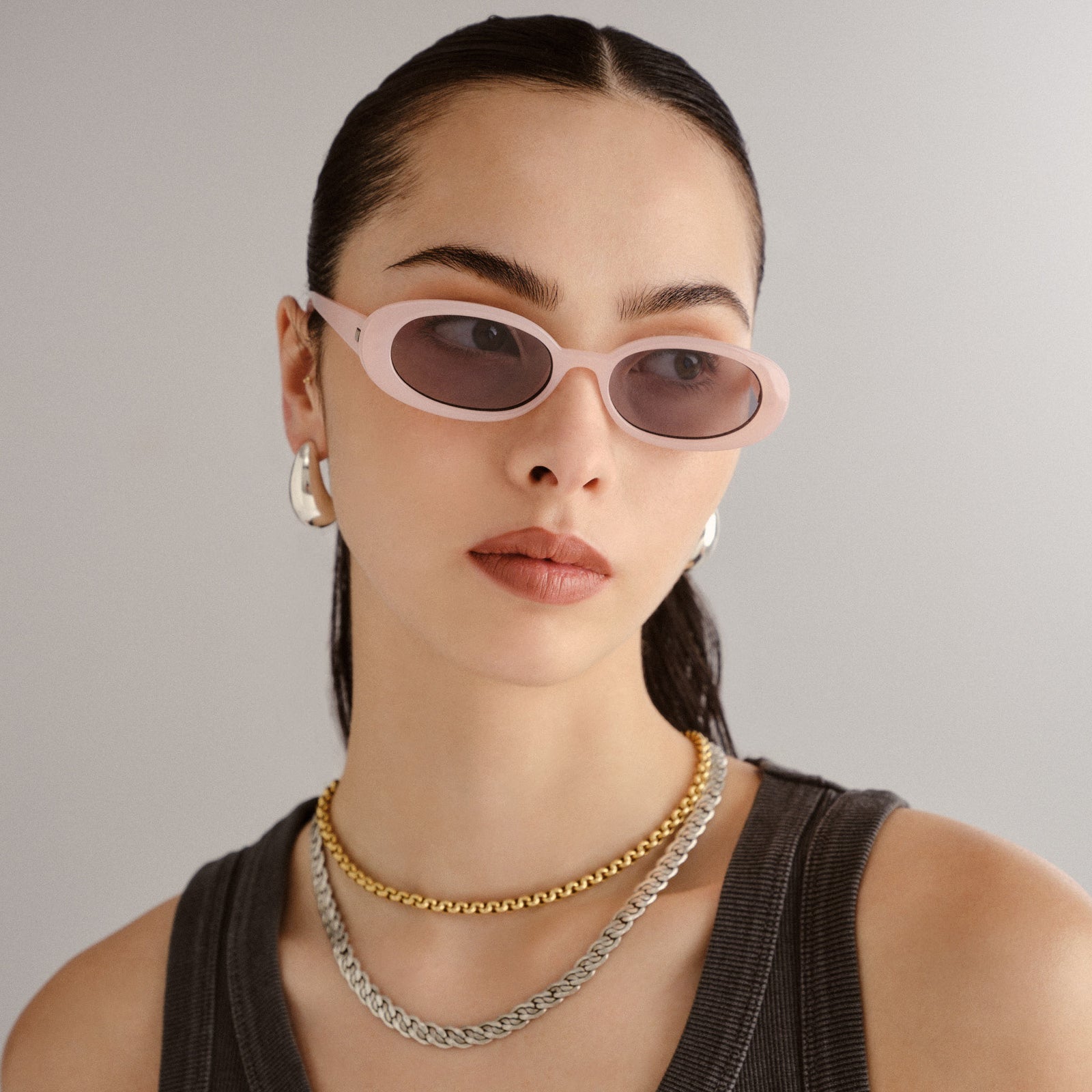 Outta Love Shell Pink Female Oval Sunglasses | Le Specs