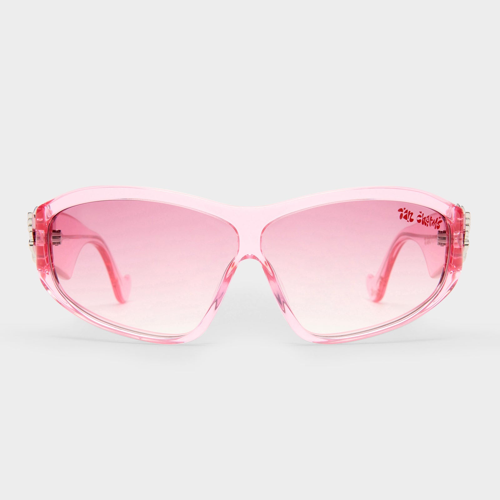 Clear pink frame sunglasses hotsell