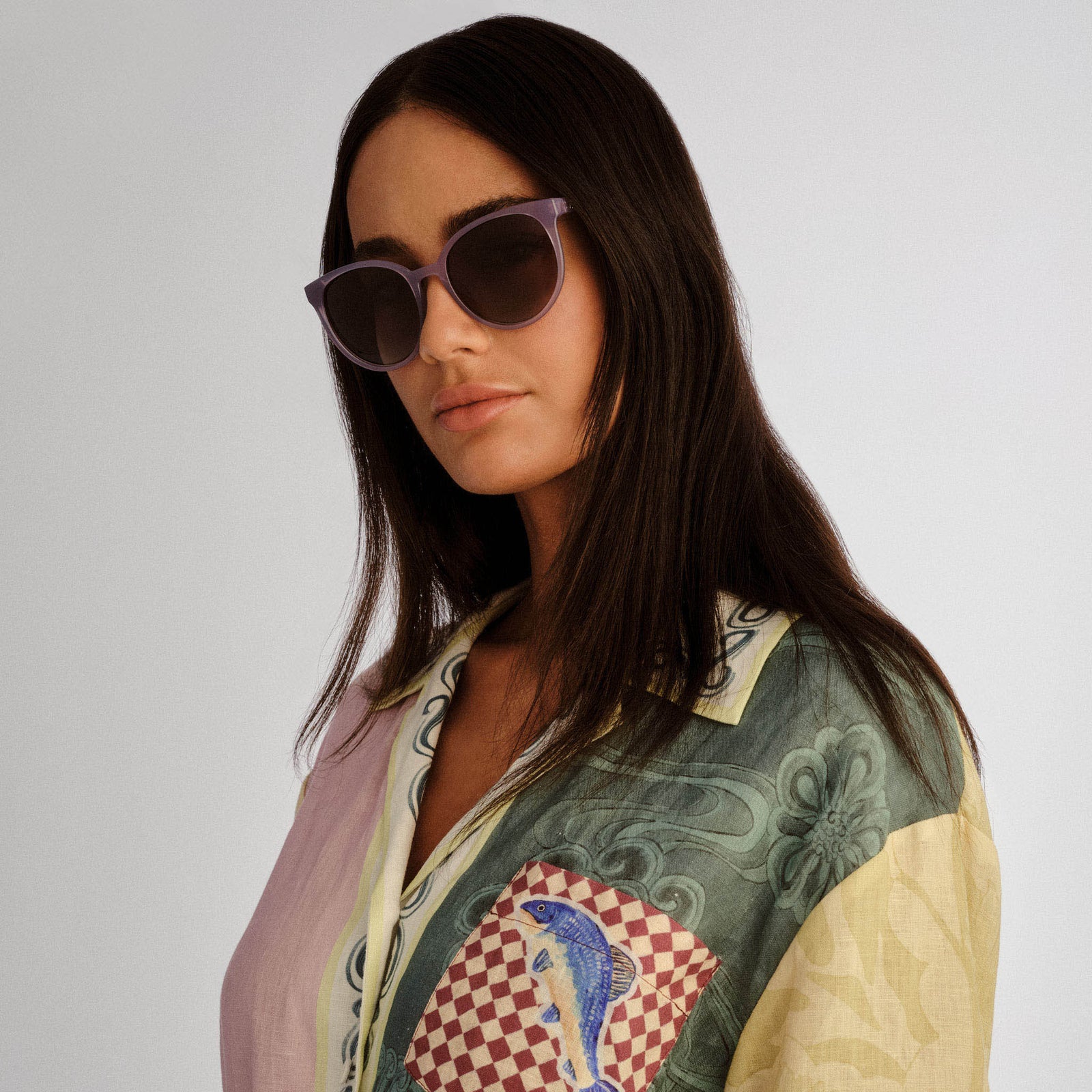 Armada Mauve Female Round Sunglasses | Le Specs