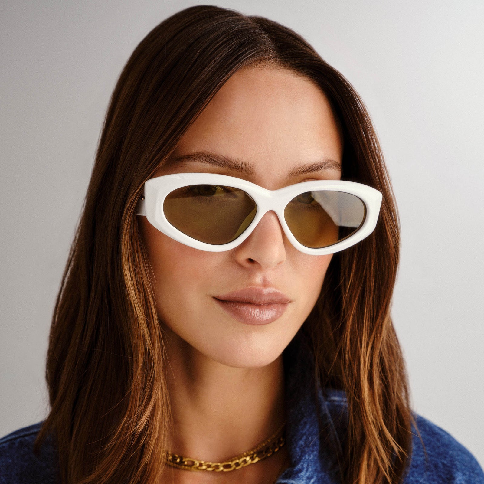 Under Wraps White Female Wrap Sunglasses | Le Specs