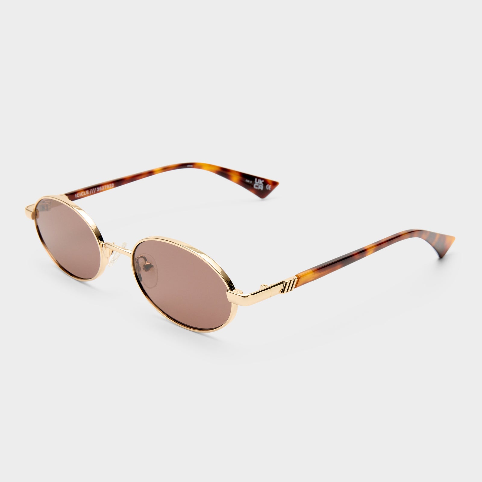 Icicle Bright Gold Uni-Sex Oval Sunglasses | Le Specs