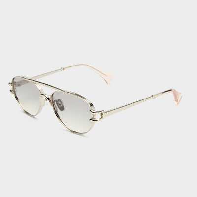 Numero Seis Bright Silver Female Aviator Sunglasses | Le Specs