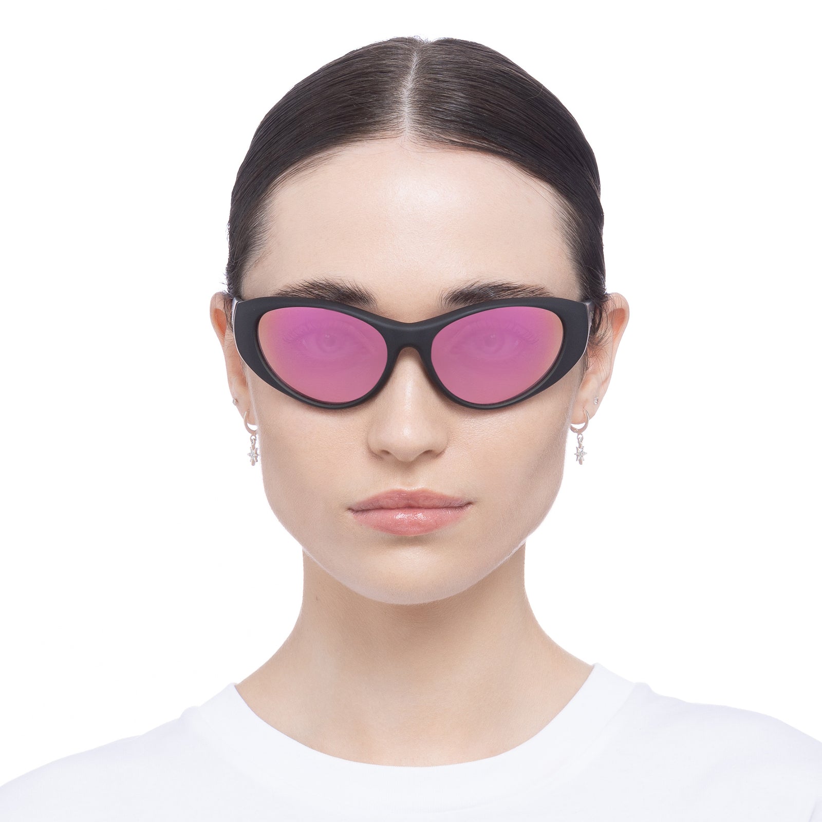 Dotcom Matte Black Uni-Sex Wrap Sunglasses | Le Specs