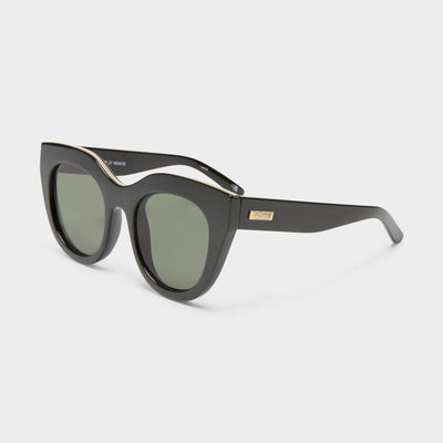 LE SPECS Air Heart NEW Cat Eye Sunglasses Black With Gold NEW Air Heart Black Gold Female Cat-Eye Sunglasses | Le Specs main image 4