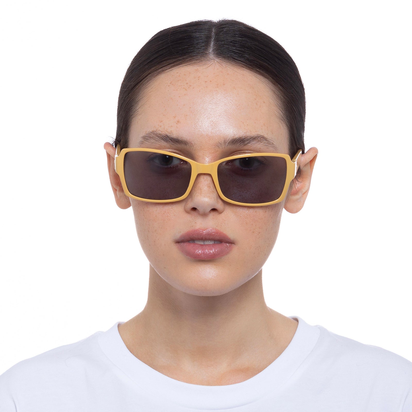 Trance Mustard Putty Uni-Sex Rectangle Sunglasses | Le Specs