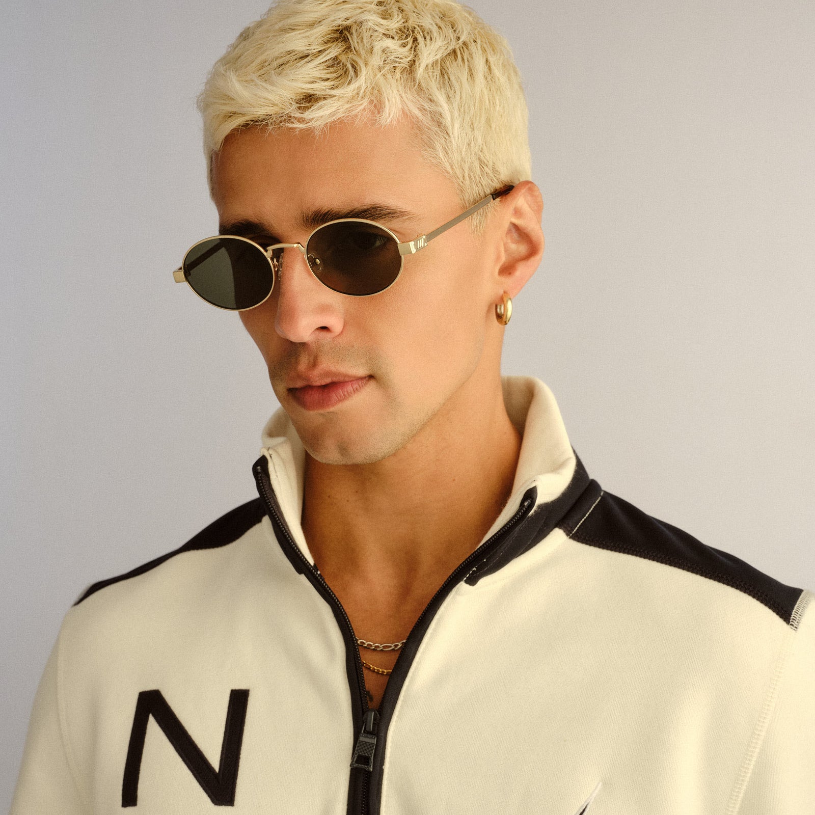 Poseidon Deux Gold Uni-Sex Oval Sunglasses | Le Specs