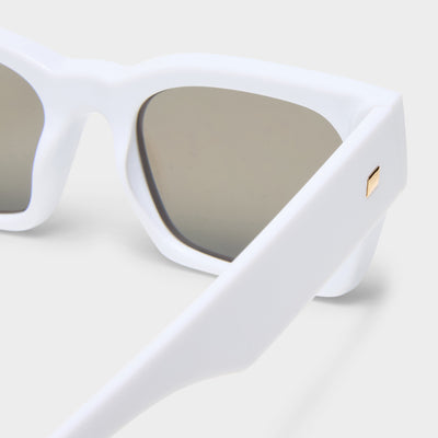 Shmood White Uni-Sex Rectangle Sunglasses | Le Specs