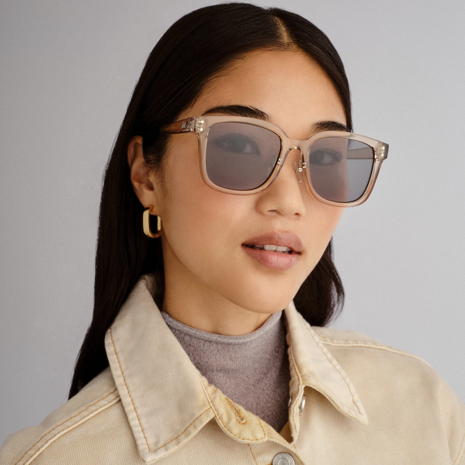 Le Domino + Green Tea Female Square Sunglasses | Le Specs