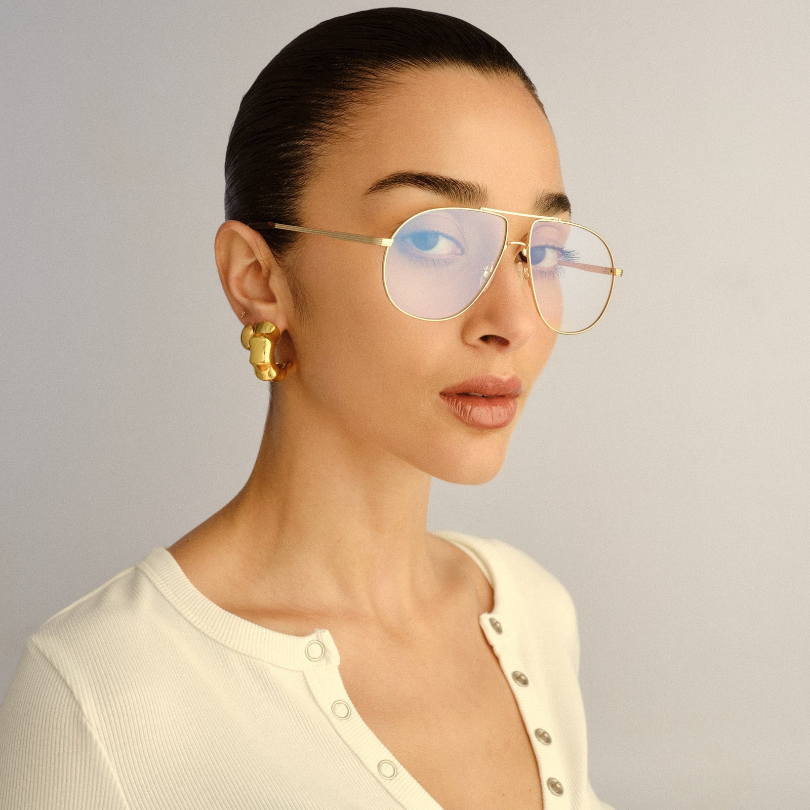 Le Specs Schmaltzy Aviator blue light Glasses, 60mm